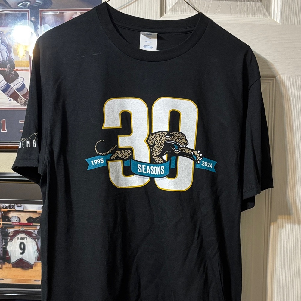Jacksonville Jaguars Black 30 Seasons T-Shirt